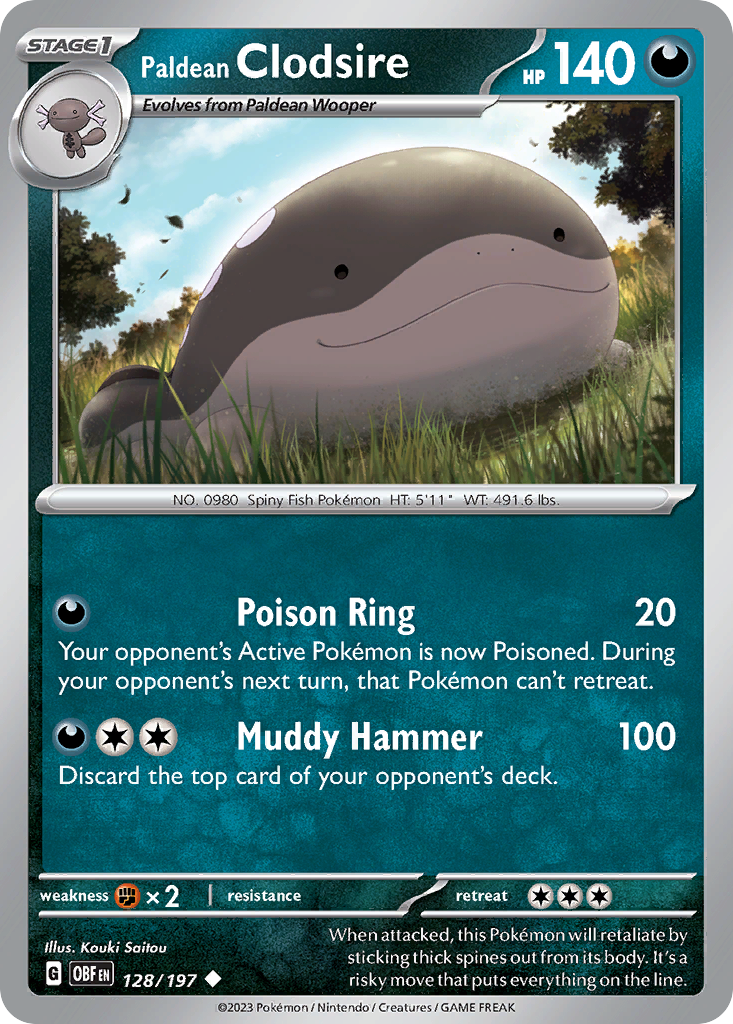 Paldean Clodsire — illustrated card