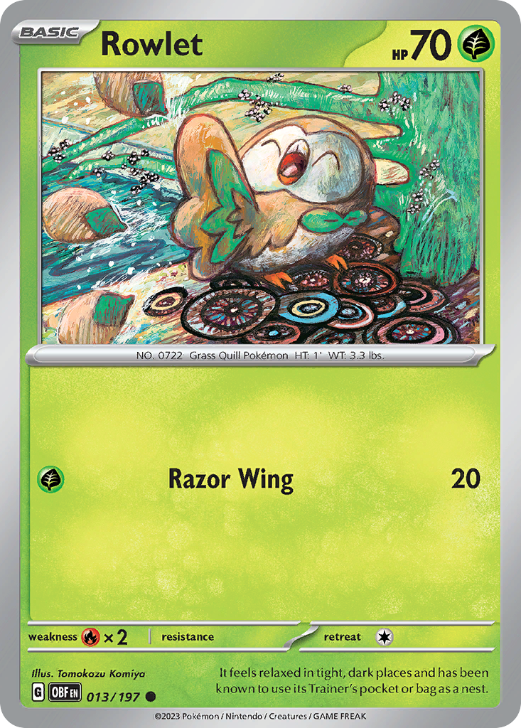 Rowlet — illustrated card
