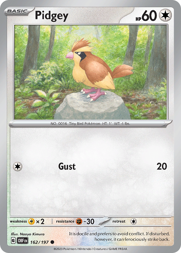 Pidgey — illustrated card
