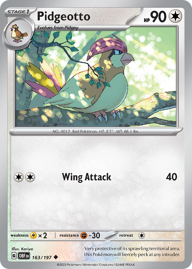 Pidgeotto — illustrated card