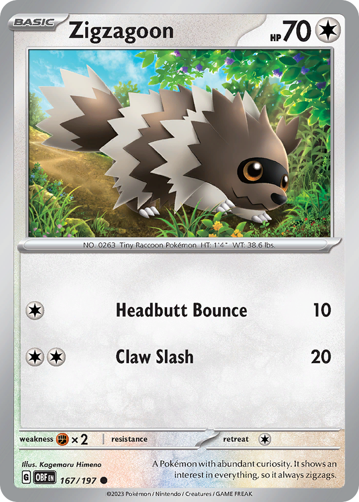 Zigzagoon — illustrated card