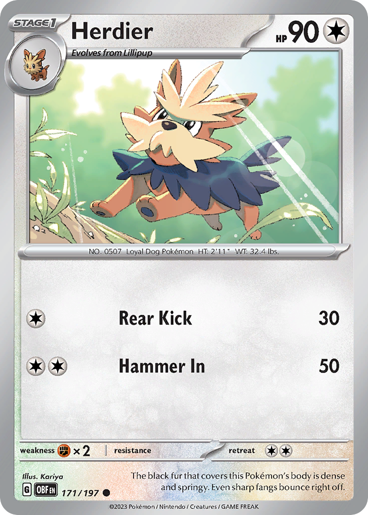 Herdier — illustrated card