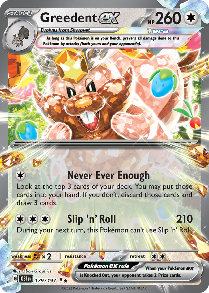 Greedent ex — illustrated card