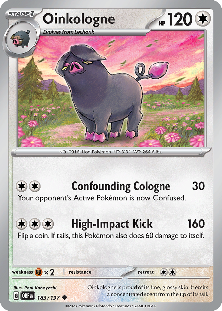 Oinkologne — illustrated card