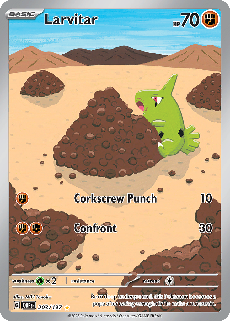 Larvitar — illustrated card