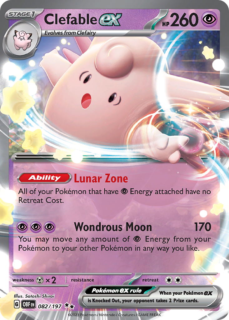 Clefable ex — illustrated card