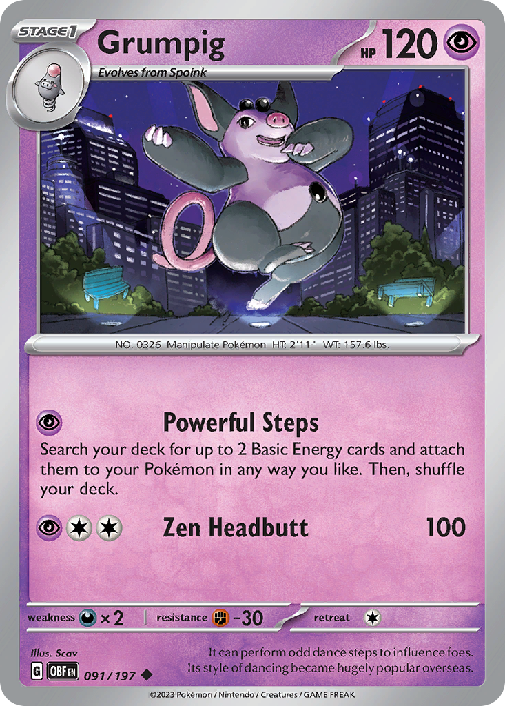 Grumpig — illustrated card
