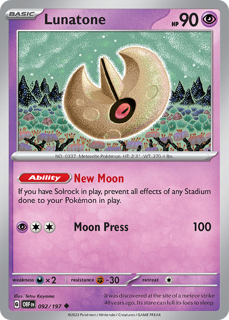 Lunatone — illustrated card