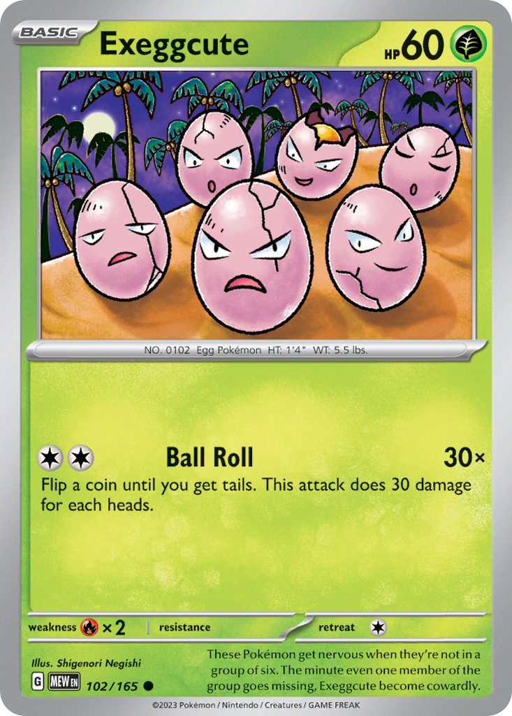 Exeggcute — illustrated card