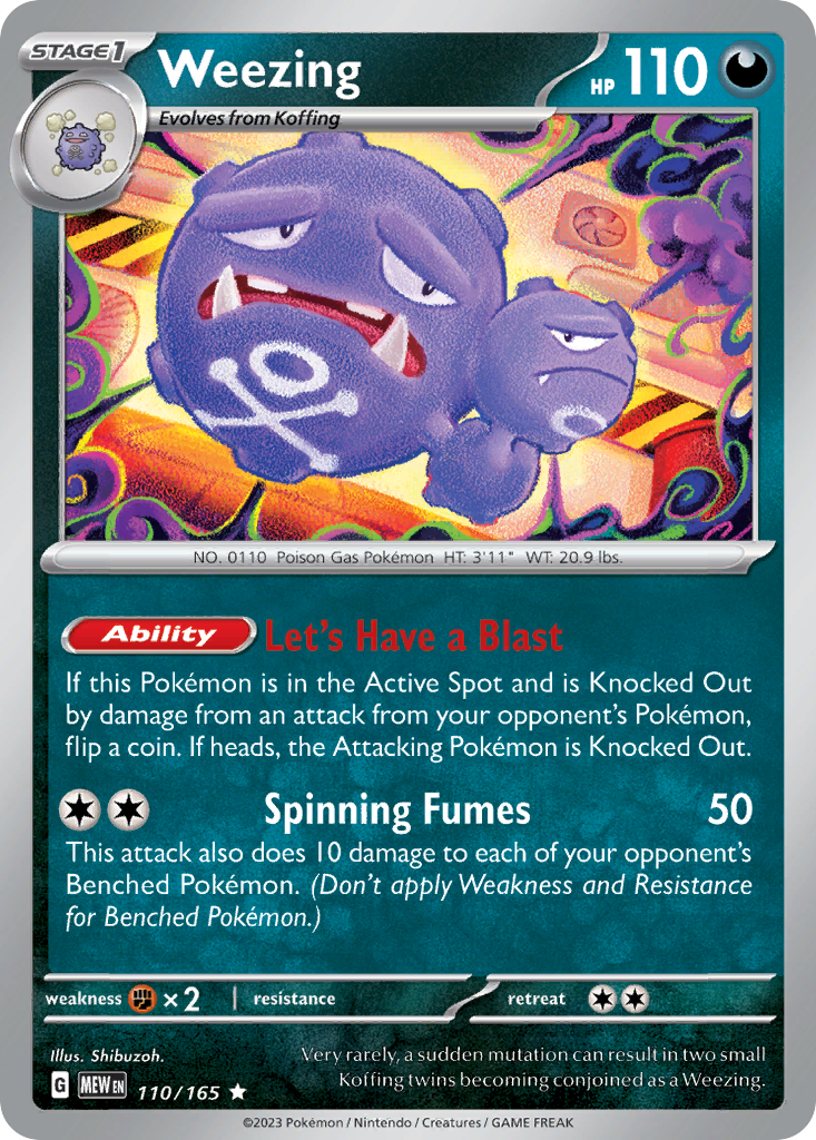 Weezing — illustrated card