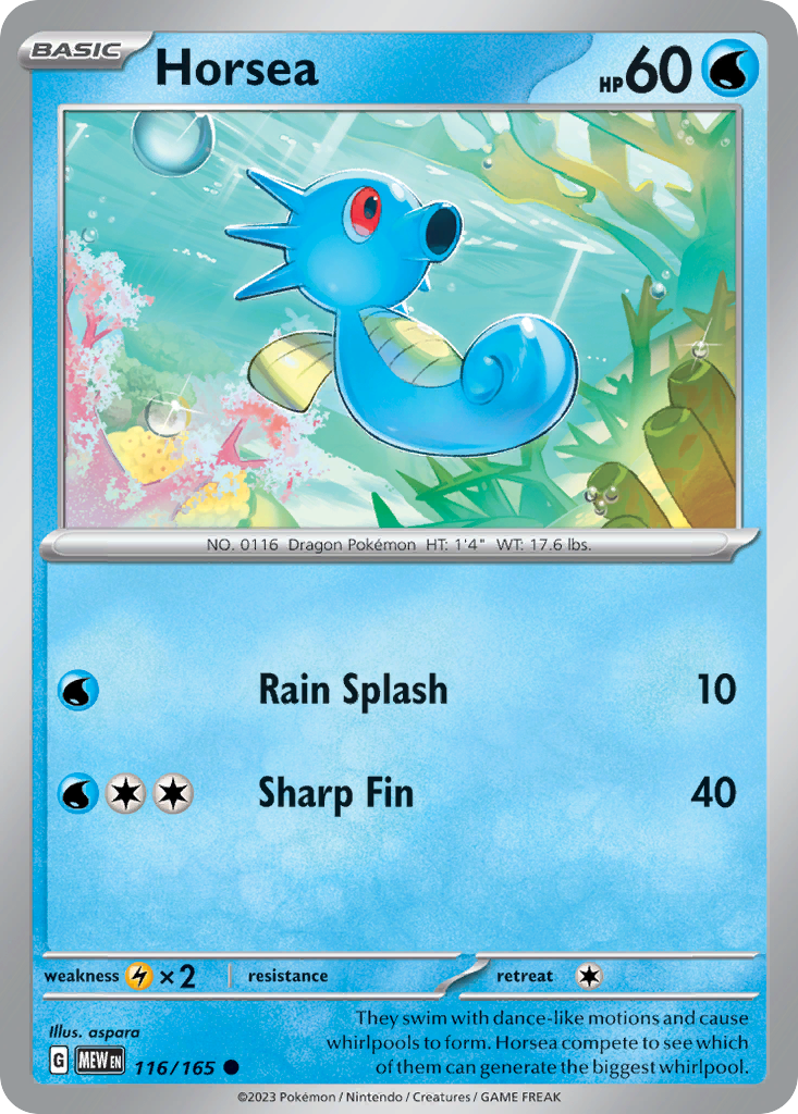 Horsea — illustrated card