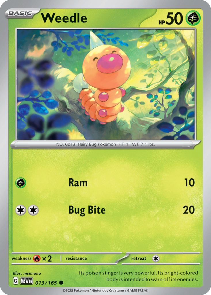Weedle — illustrated card