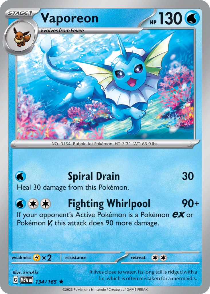 Vaporeon — illustrated card