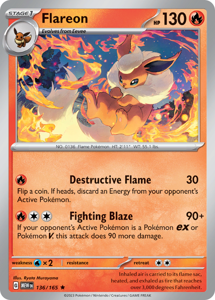 Flareon — illustrated card