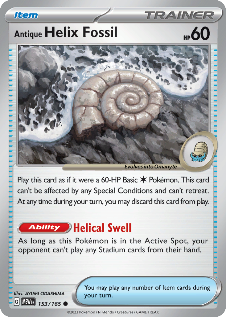 Antique Helix Fossil — illustrated card