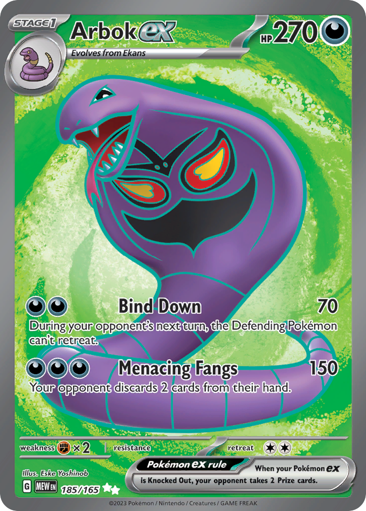 Arbok ex — illustrated card