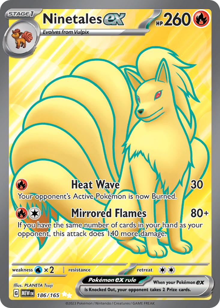 Ninetales ex — illustrated card