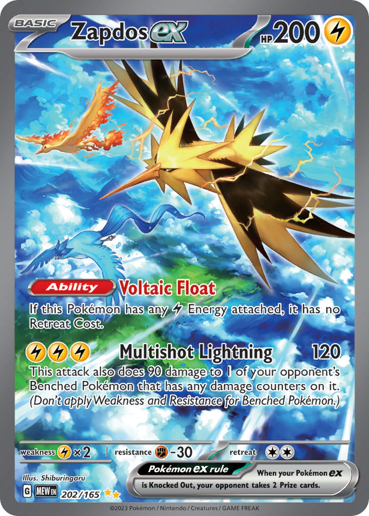 Zapdos ex — illustrated card