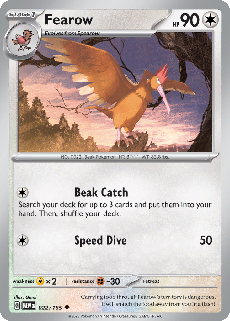 Fearow — illustrated card