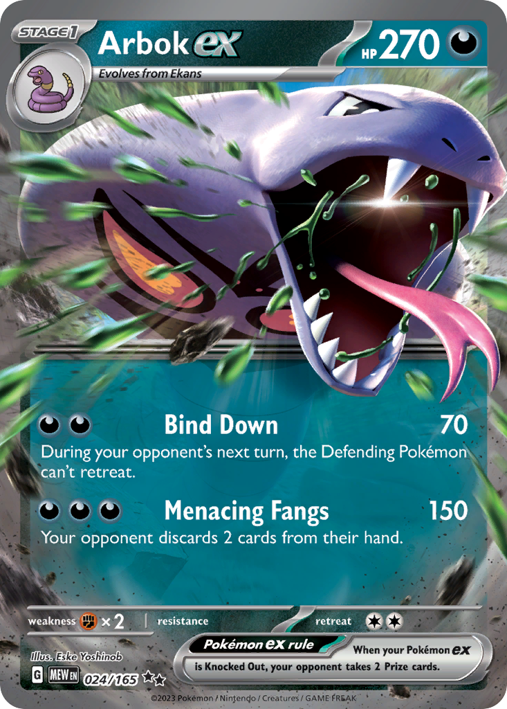 Arbok ex — illustrated card
