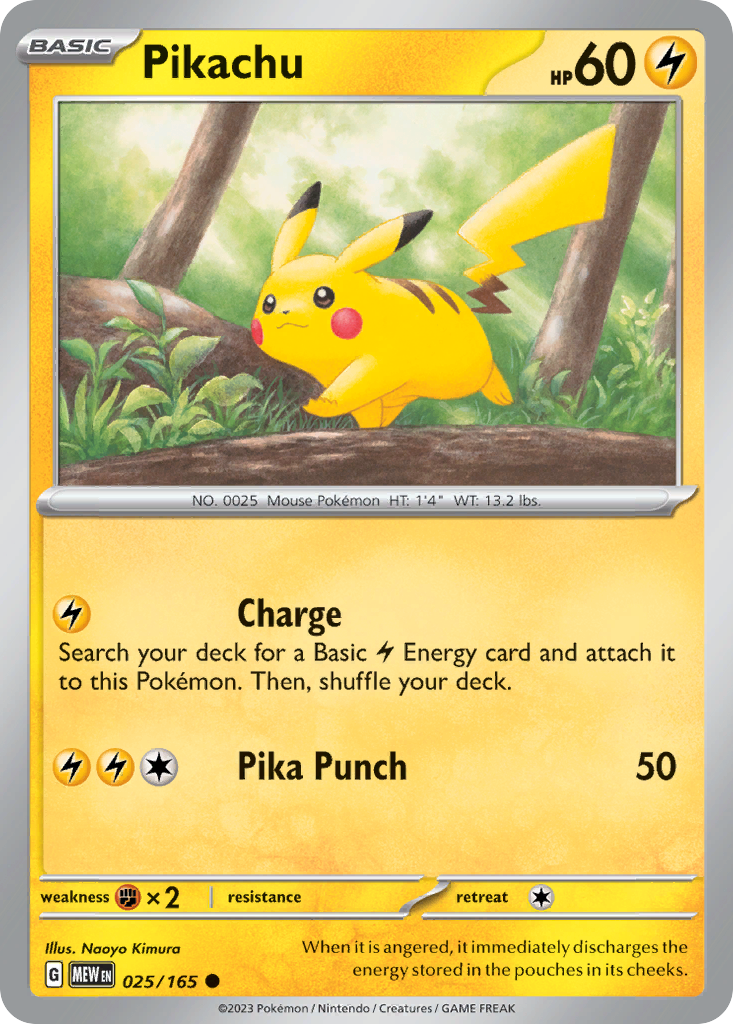 Pikachu — illustrated card