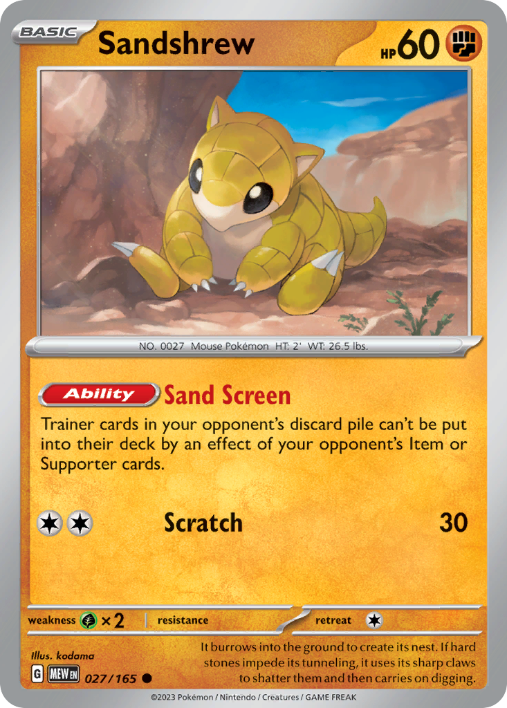Sandshrew — illustrated card