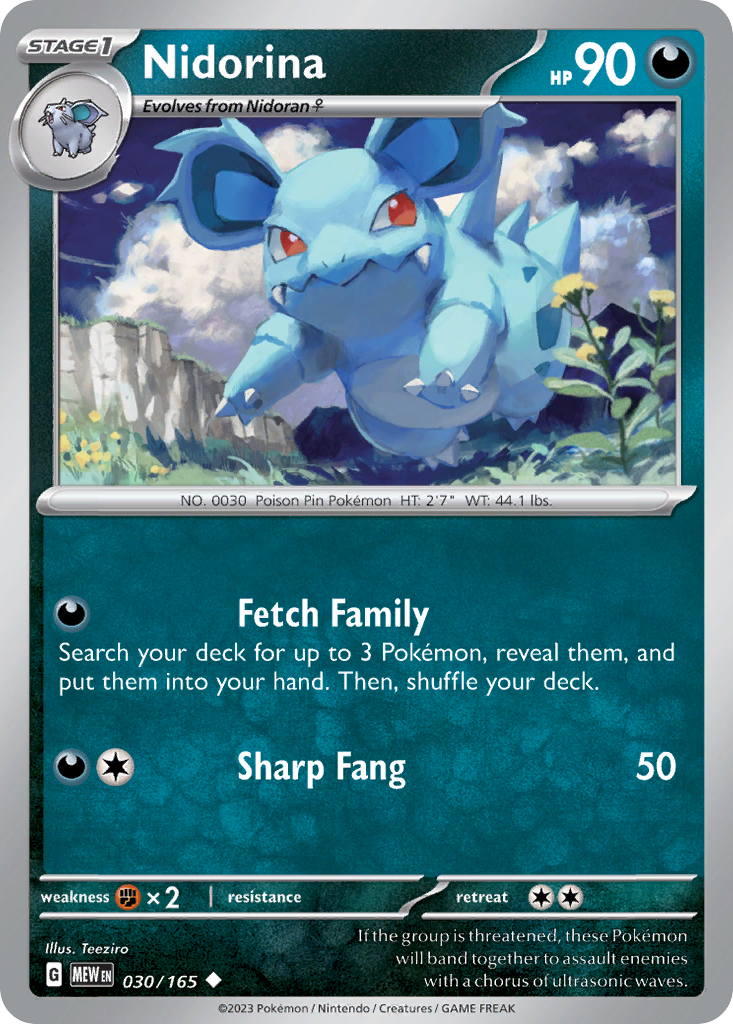 Nidorina — illustrated card