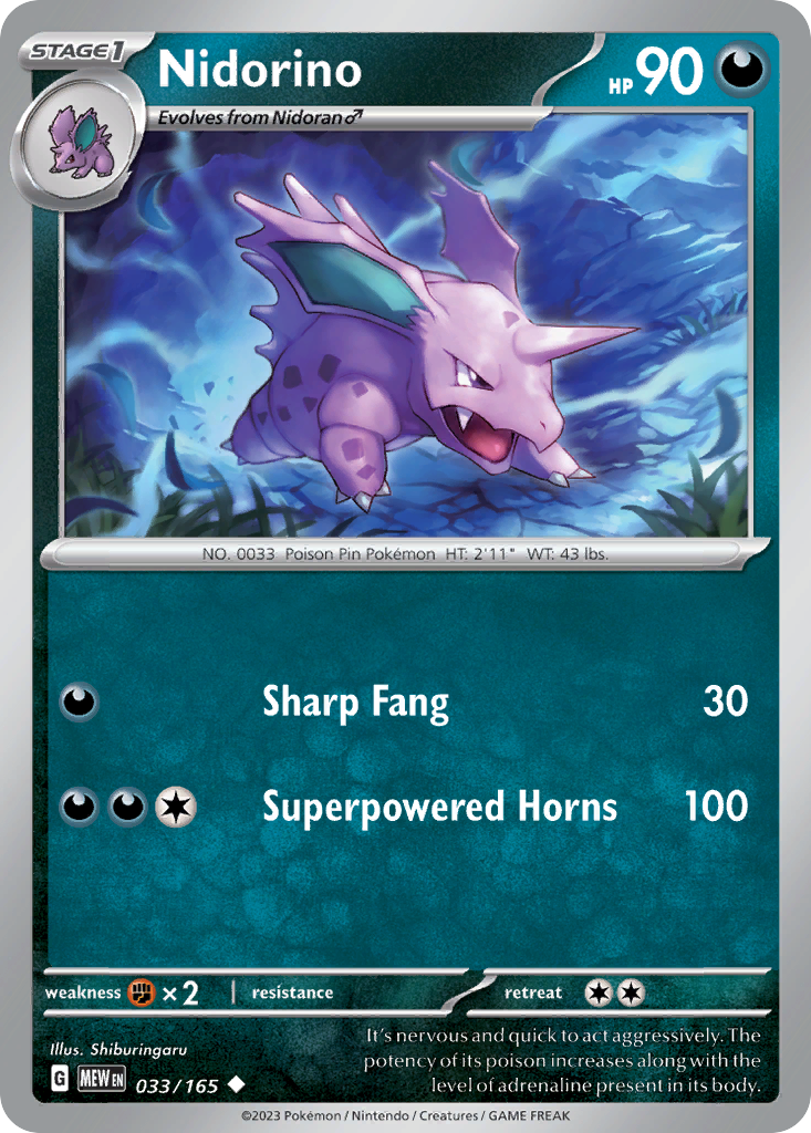 Nidorino — illustrated card