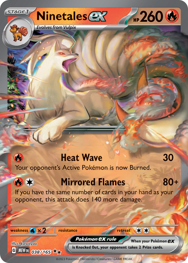 Ninetales ex — illustrated card