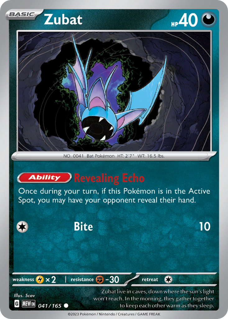 Zubat — illustrated card