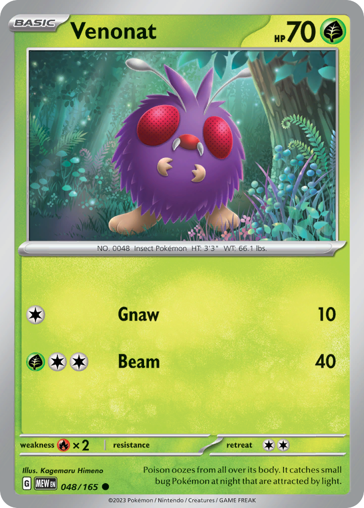 Venonat — illustrated card