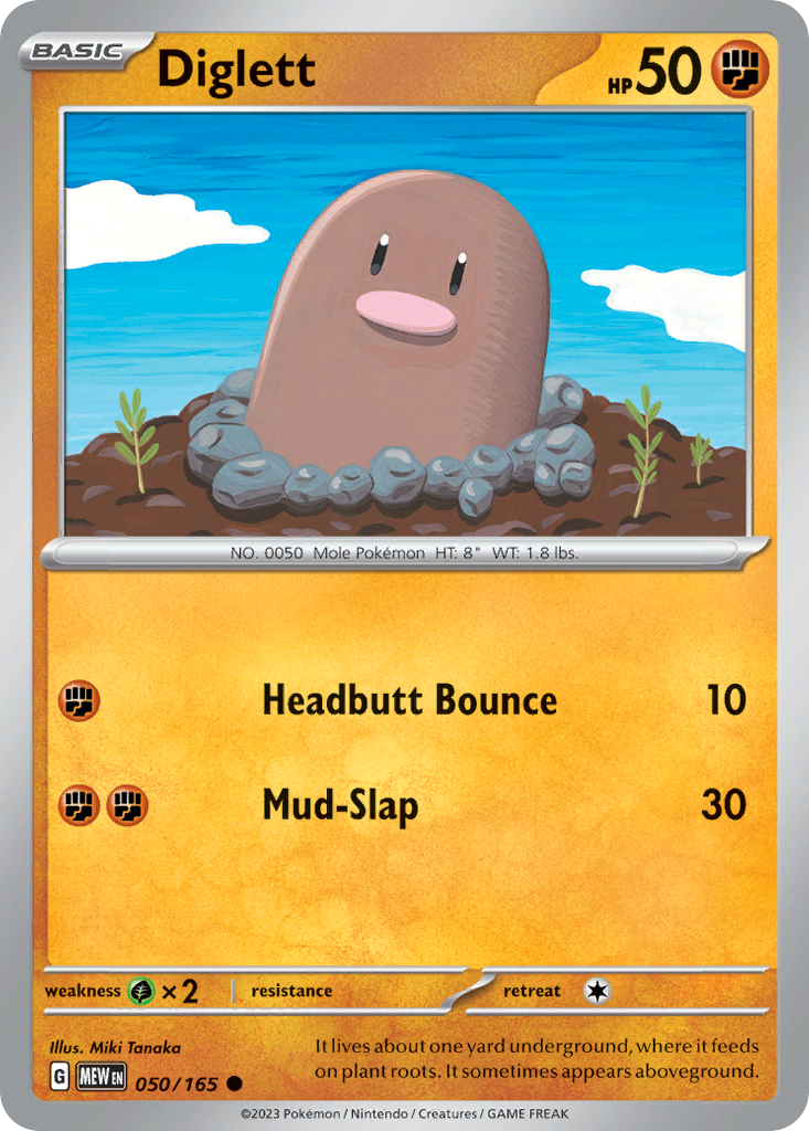 Diglett — illustrated card