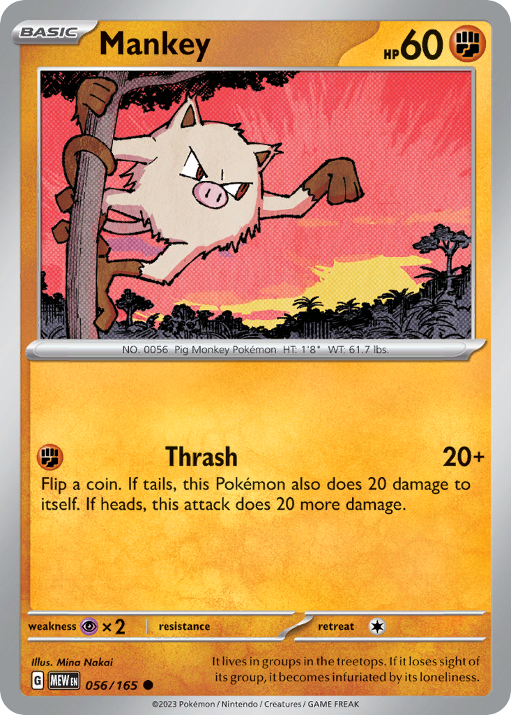 Mankey — illustrated card