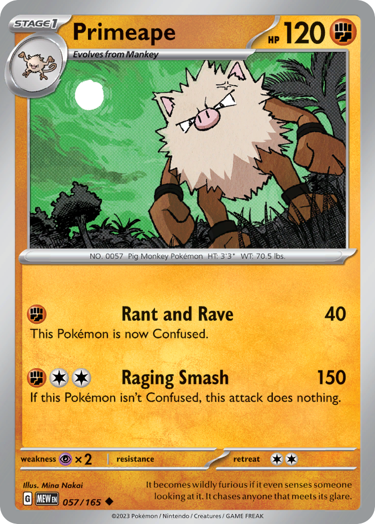 Primeape — illustrated card