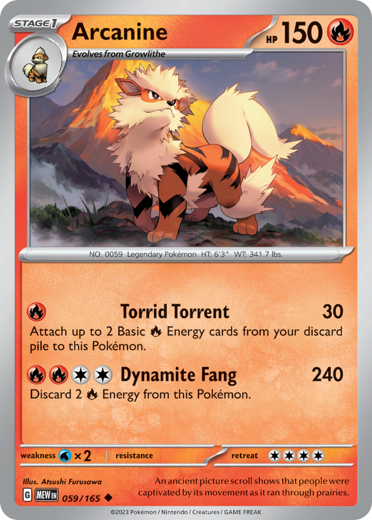 Arcanine — illustrated card