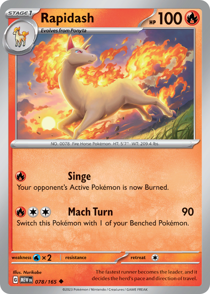 Rapidash — illustrated card
