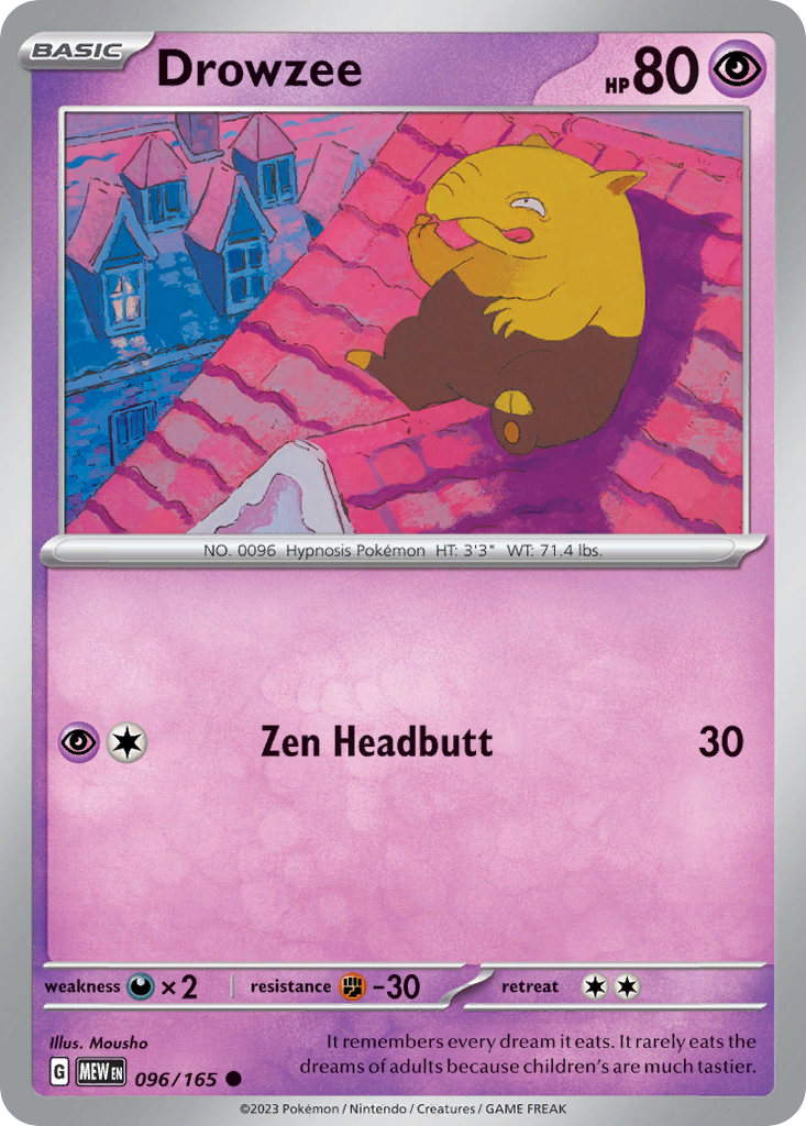 Drowzee — illustrated card