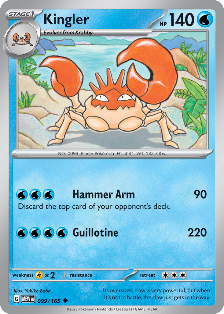 Kingler — illustrated card