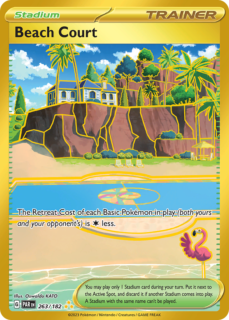 Beach Court — illustrated card