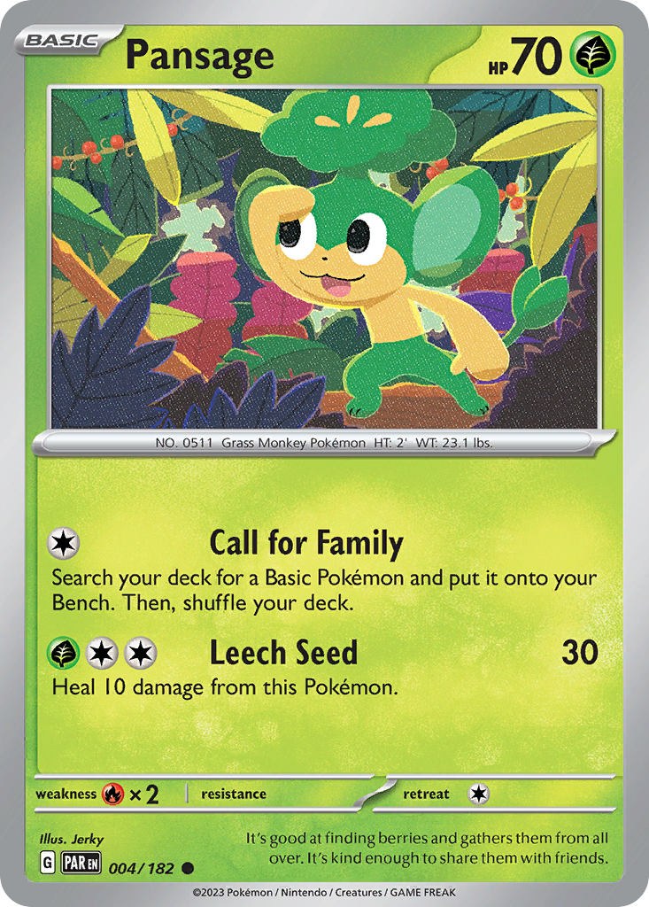 Pansage — illustrated card