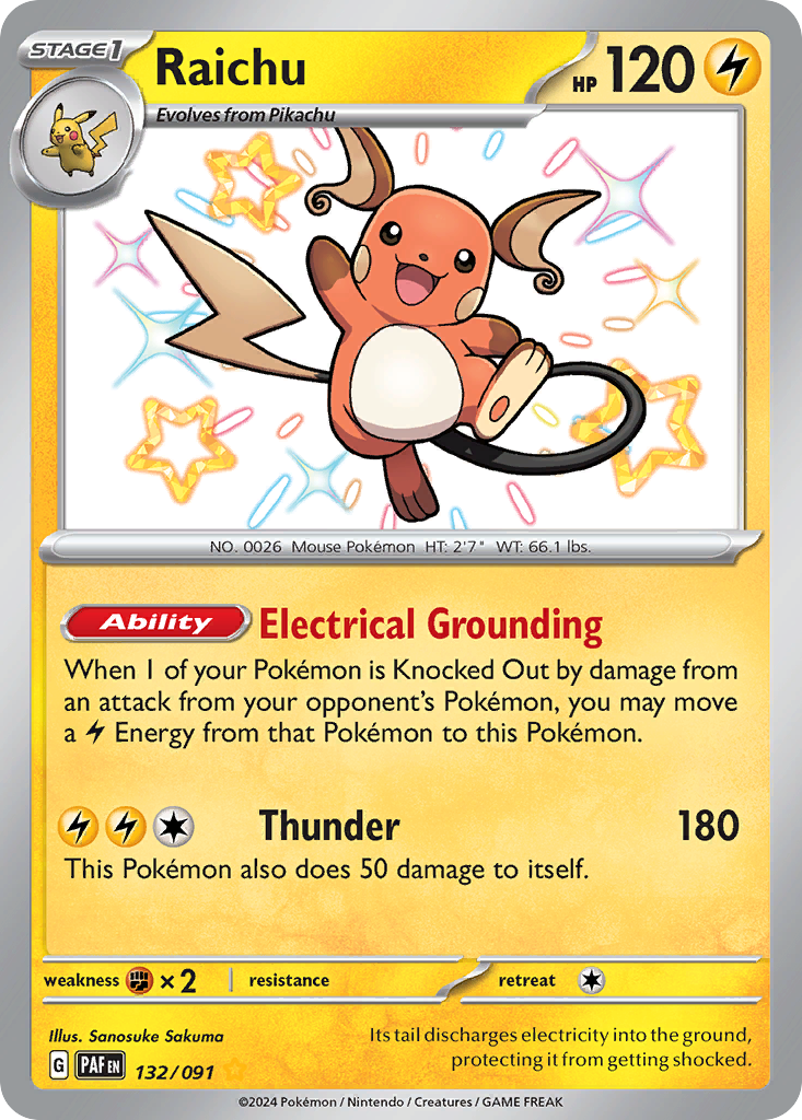Raichu — illustrated card