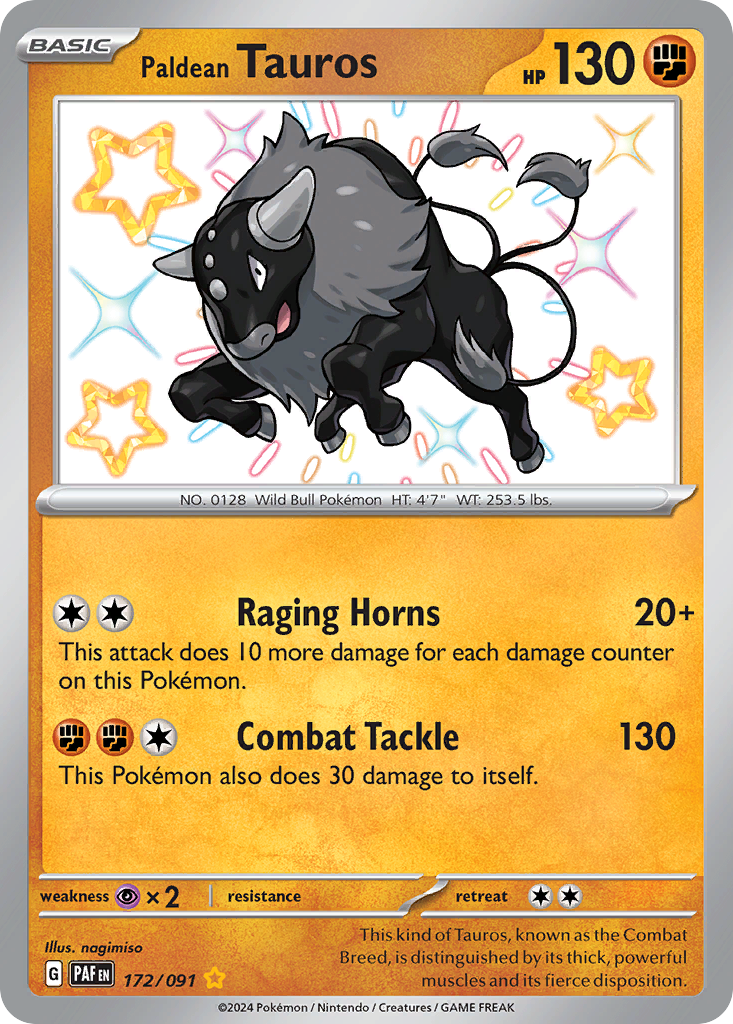 Paldean Tauros — illustrated card