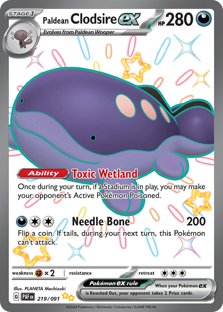 Paldean Clodsire ex — illustrated card