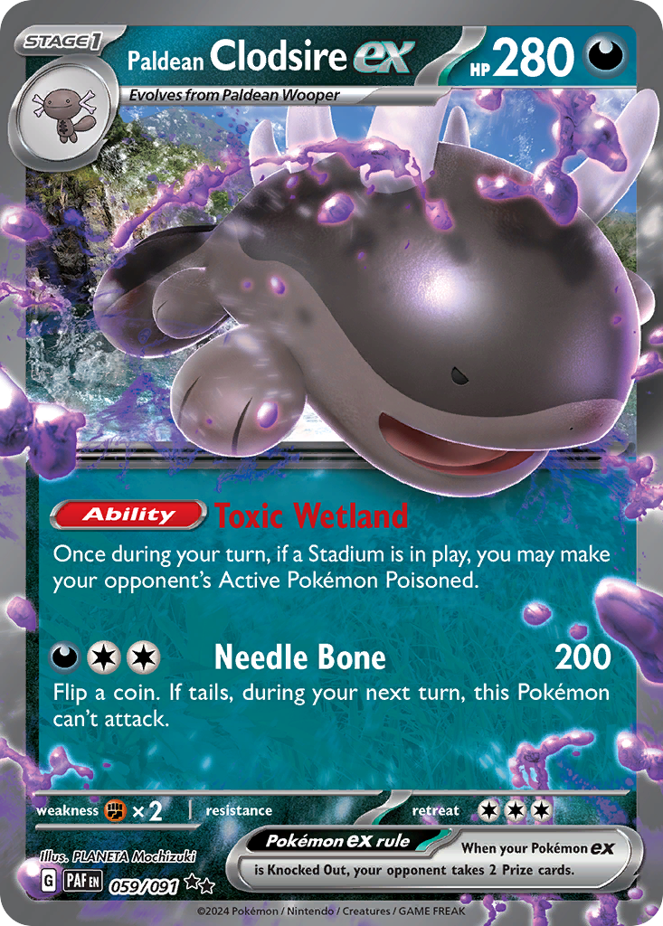 Paldean Clodsire ex — illustrated card