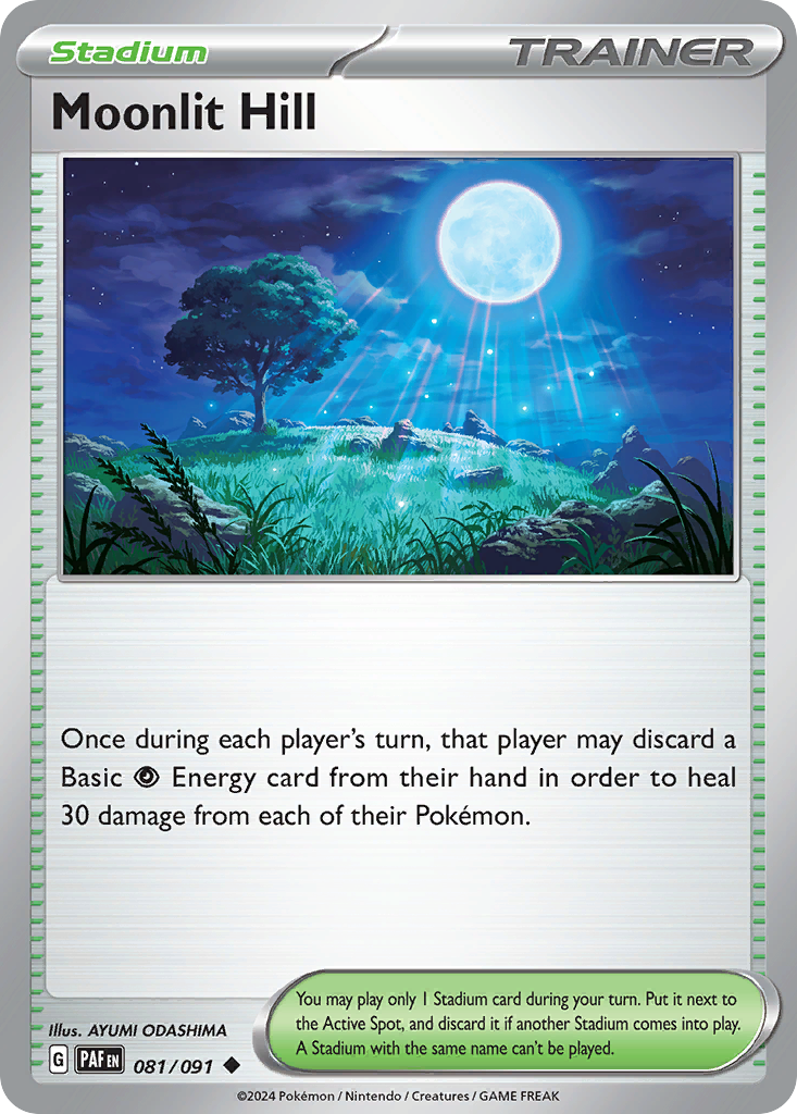 Moonlit Hill — illustrated card