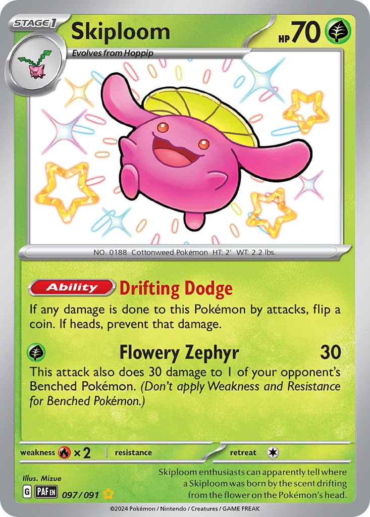 Skiploom — illustrated card