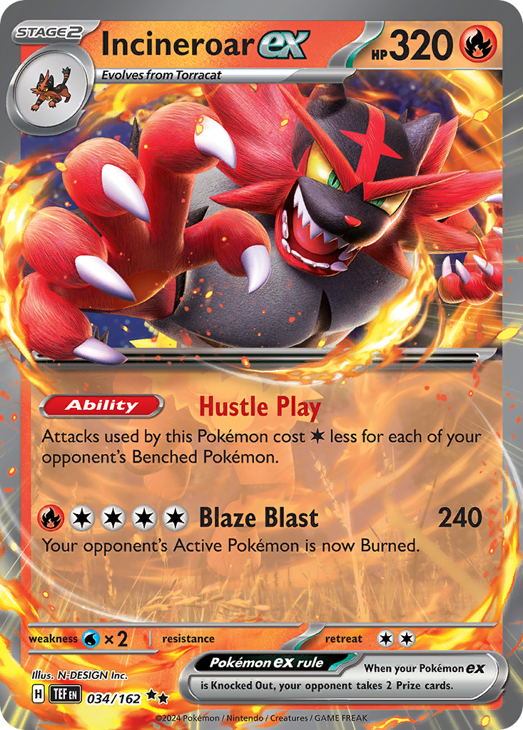 Incineroar ex — illustrated card