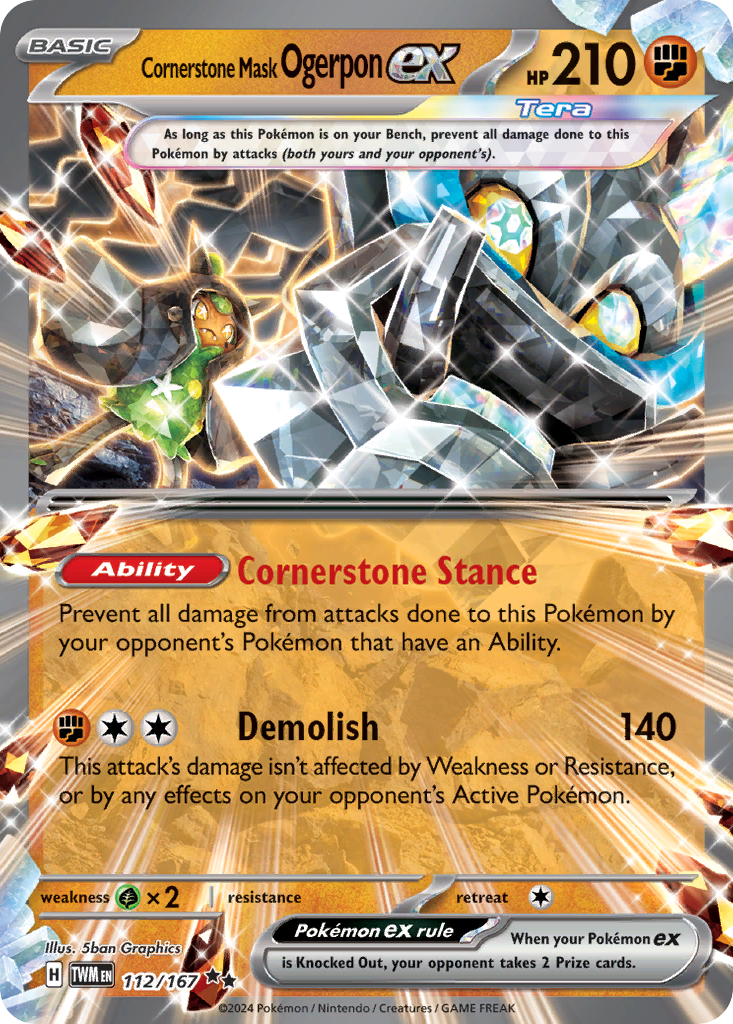 Cornerstone Mask Ogerpon ex — illustrated card
