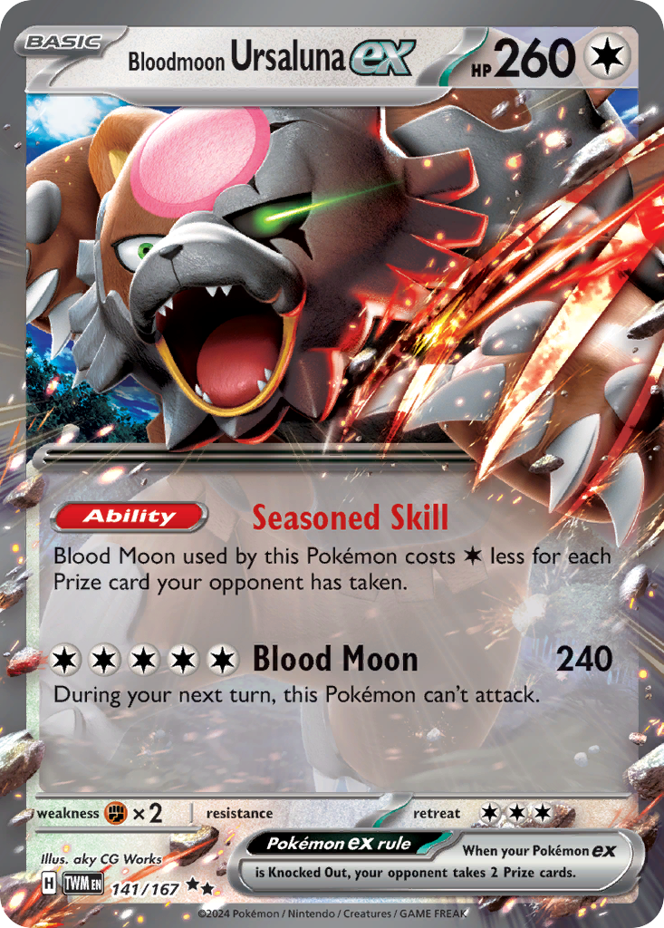 Bloodmoon Ursaluna ex — illustrated card