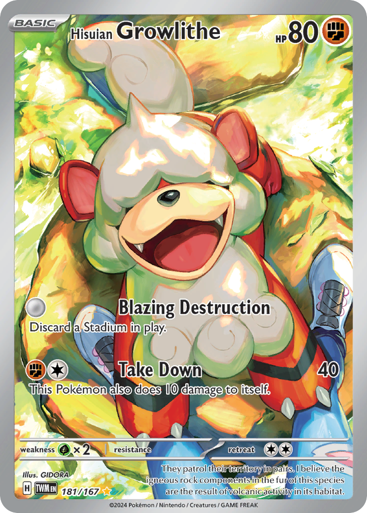 Hisuian Growlithe — illustrated card